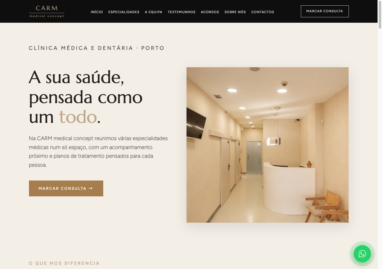Preview do website CARM Medical Concept